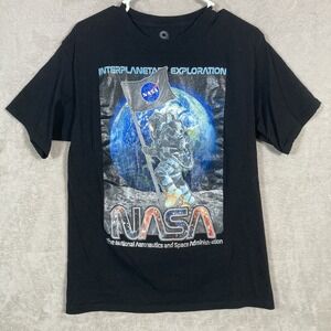 Akademiks NASA Graphic T-Shirt Mens Medium Black Interplanetary Exploration Tee